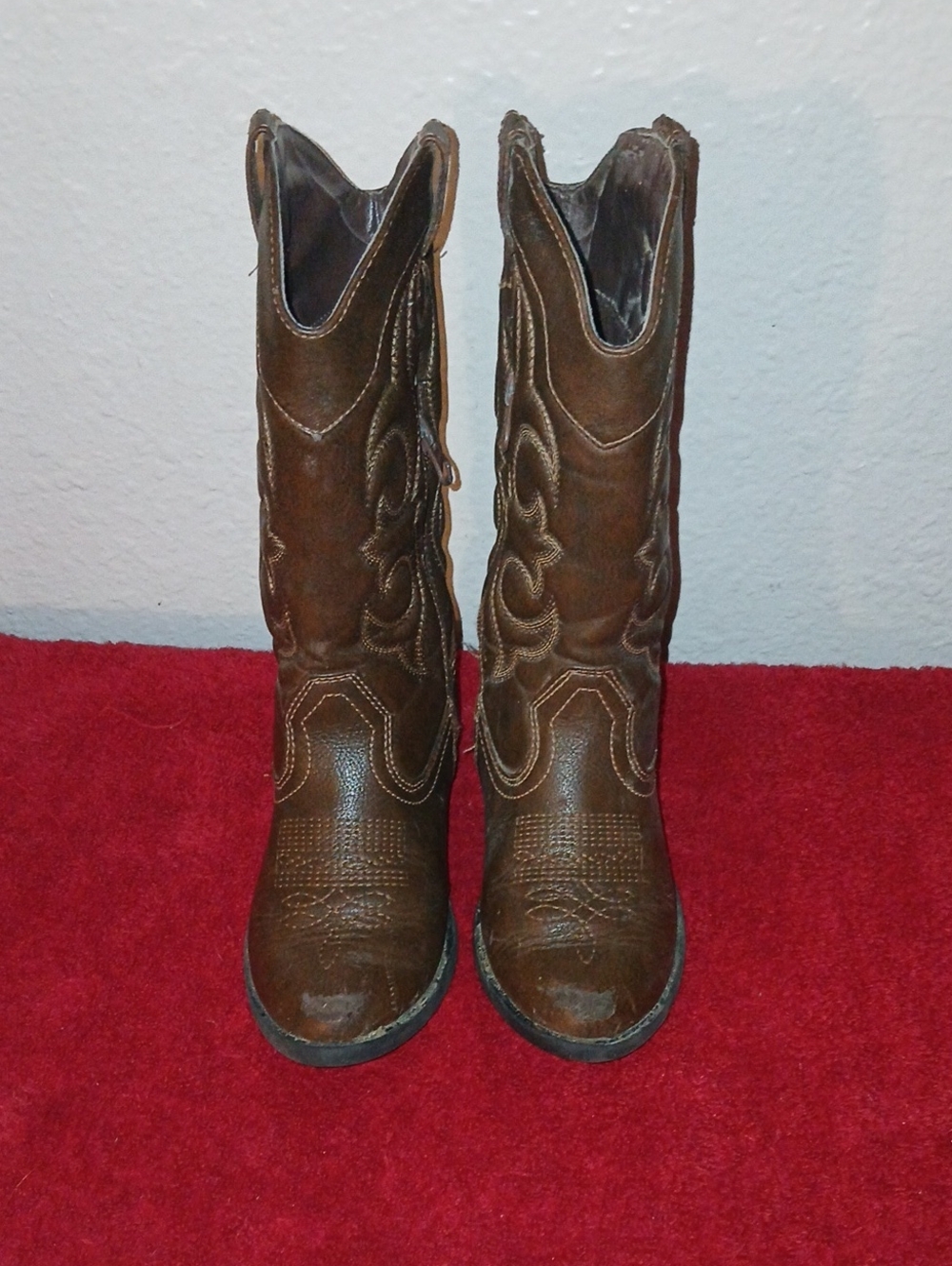 Brown Western Cowgirl Boots-Toddler. 13